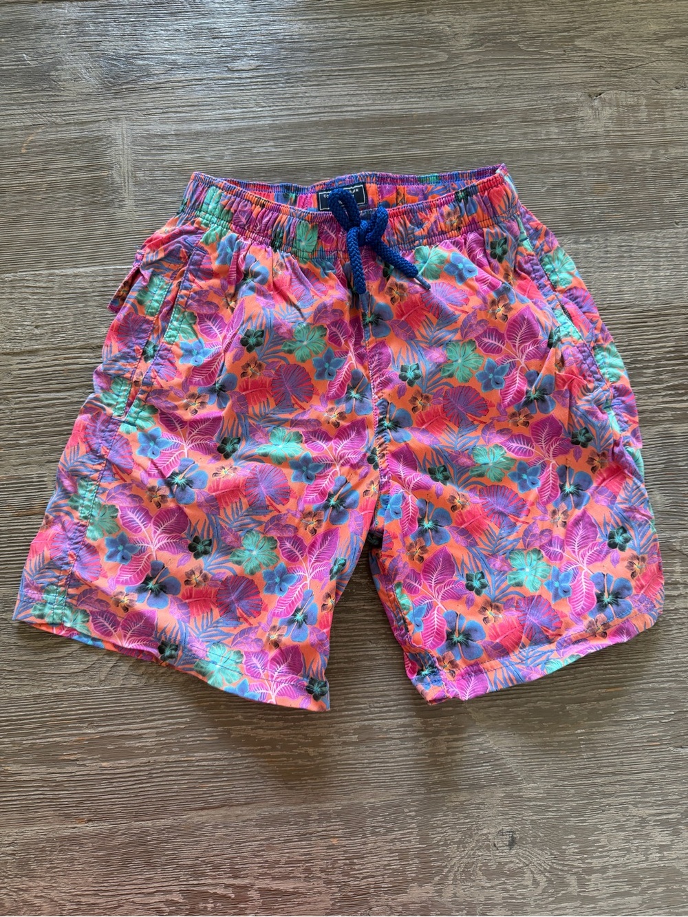Vilebrequin Pink Tropical Floral Boys Swim Trunks